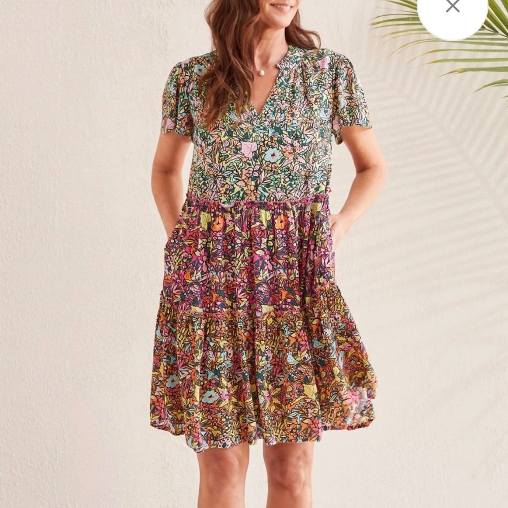 Tribal Tiered Dress with Lining - new - with tags